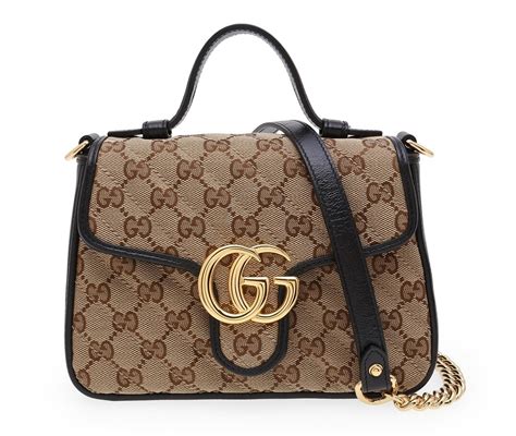 583571 gucci|Gucci Ladies GG Canvas Marmont Mini Top Handle Bag 583571 .